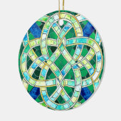 Groene Keltische Knoop Stone Mozaïek Keramisch Ornament (Links)