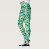 Groene Keltische Knoop Stone Mozaïek Leggings (Links)