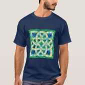 Groene Keltische Knoop Stone Mozaïek T-shirt (Voorkant)