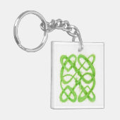 GROENE KELTISCHE KNOOP Vierkante Acryl Sleutelhang Sleutelhanger (Voorkant Links)