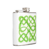 GROENE KELTISCHE KNOOP Vinyl Omwikkelde Fles Heupfles (Rechts)