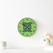 Groene Keltische Knoop Wandklok (Huis)
