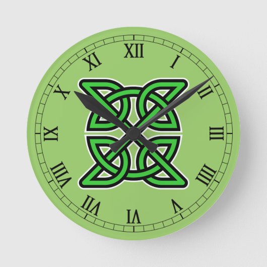 Groene Keltische Knoop Wandklok (Voorkant)