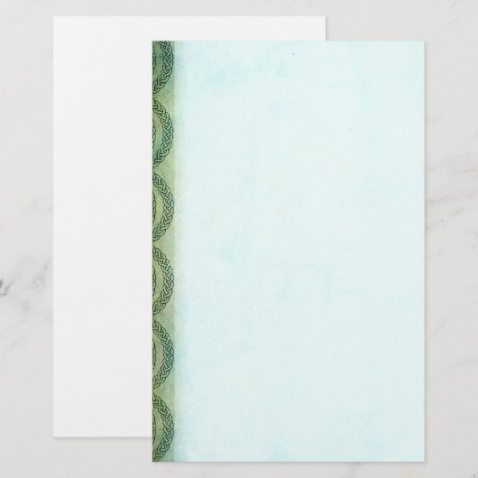 Groene Keltische knopen Briefpapier (Voorkant / Achterkant)
