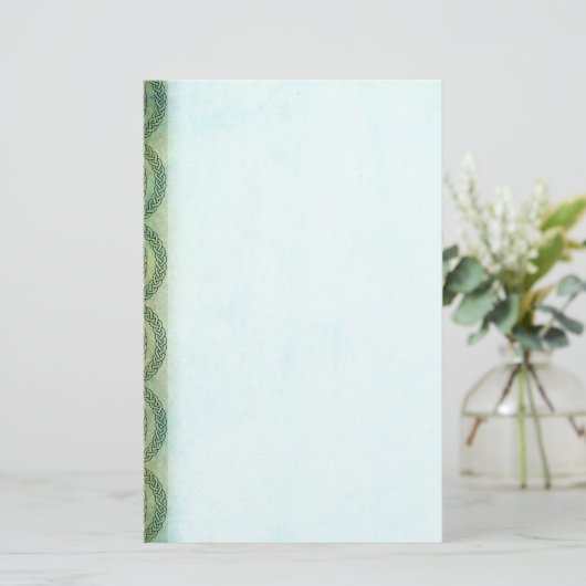 Groene Keltische knopen Briefpapier (Staand voorkant)