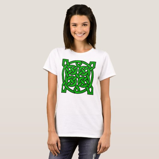 Groene Keltische knopen T-shirt (Voorkant volledig)