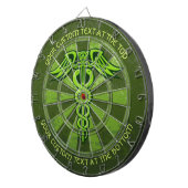 Groene Keltische Knot Caduceus met de Tekst van de Dartbord (Voorkant Rechts)