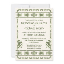 Groene Keltische Knots bruiloft uitnodigingen