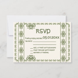 Groene Keltische Knots Wedding RSVP Kaarten