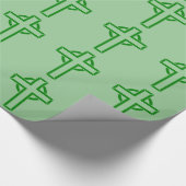 Groene Keltische Kruis Cadeaupapier (Hoek)