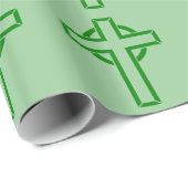 Groene Keltische Kruis Cadeaupapier (Rol Hoek)