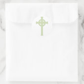 Groene Keltische Kruis Ronde Sticker (Tas)
