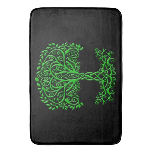 Groene Keltische levensboom Badmat (Voorkant Verticaal)