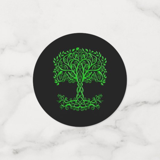 Groene Keltische levensboom Confetti (Kleine voorkant)