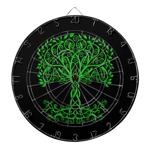 Groene Keltische levensboom Dartbord (Voorkant)