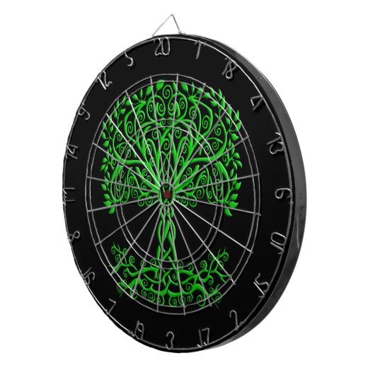 Groene Keltische levensboom Dartbord (Voorkant Rechts)