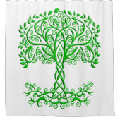 Groene Keltische levensboom Douchegordijn (Voorkant)