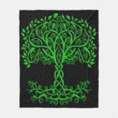 Groene Keltische levensboom Fleece Deken (Voorkant)
