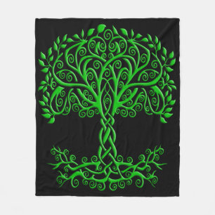 Groene Keltische levensboom Fleece Deken