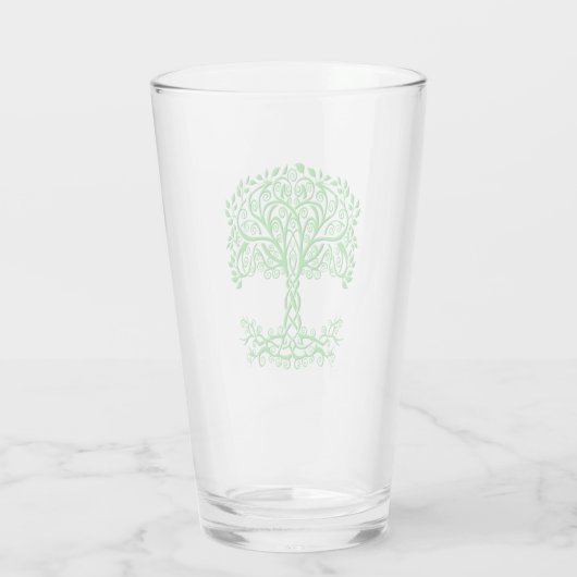 Groene Keltische levensboom Glas (Achterkant)