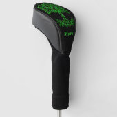 Groene Keltische levensboom Golfheadcover (Schuin)
