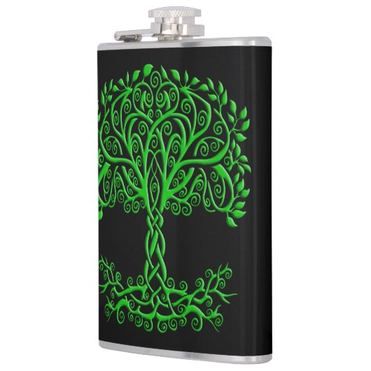 Groene Keltische levensboom Heupfles (Links)