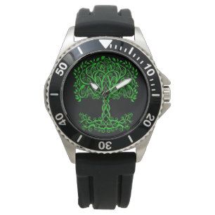 Groene Keltische levensboom Horloge
