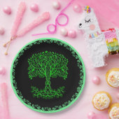 Groene Keltische levensboom Papieren Bordje (Feest)