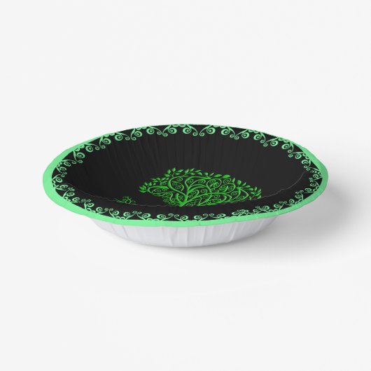 Groene Keltische levensboom Papieren Kommen (Gebogen)