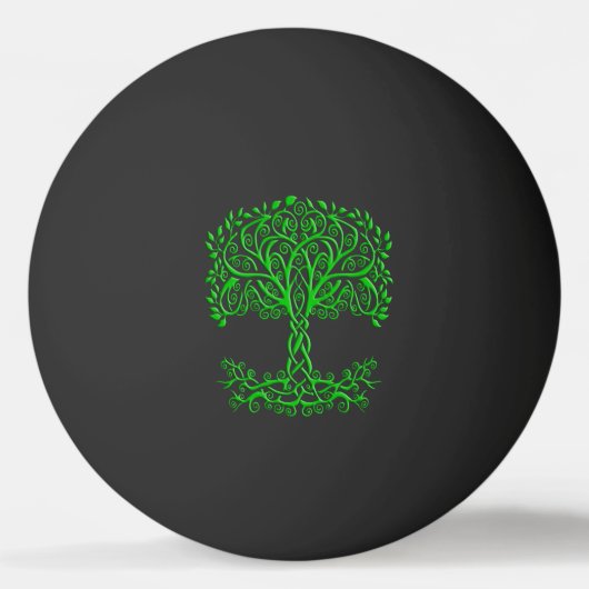 Groene Keltische levensboom Pingpongbal (Voorkant)