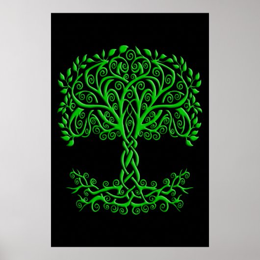 Groene Keltische levensboom Poster (Voorkant)