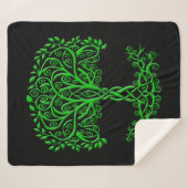 Groene Keltische levensboom Sherpa Deken (Voorkant (horizontaal))