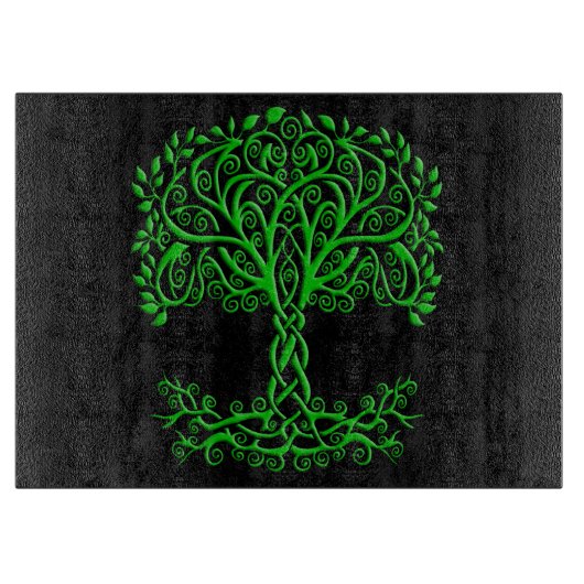 Groene Keltische levensboom Snijplank (Voorkant)