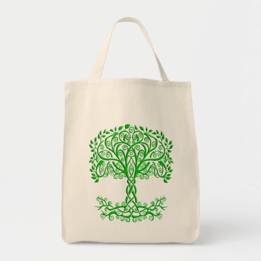Groene Keltische levensboom Tote Bag (Voorkant)