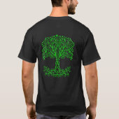 Groene Keltische levensboom voor en achter T-shirt (Achterkant)