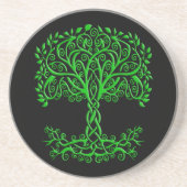 Groene Keltische levensboom Zandsteen Onderzetter (Voorkant)