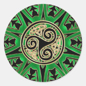 Groene Keltische Triskele Mandala Sticker (Voorkant)