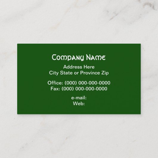 Groene Keltische Visitekaartje (Achterkant)