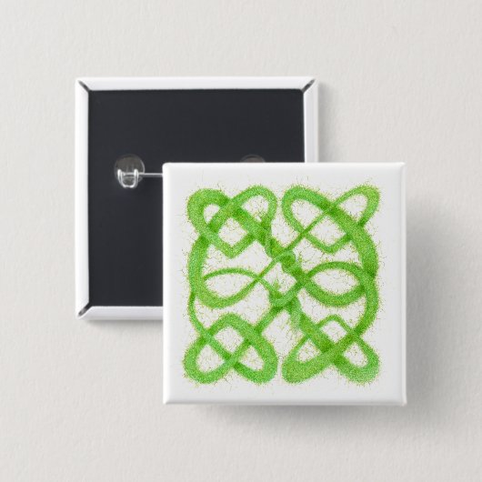 GROENE KELTSE KNOOP Vierkante Speldje (Voorkant /achterkant)