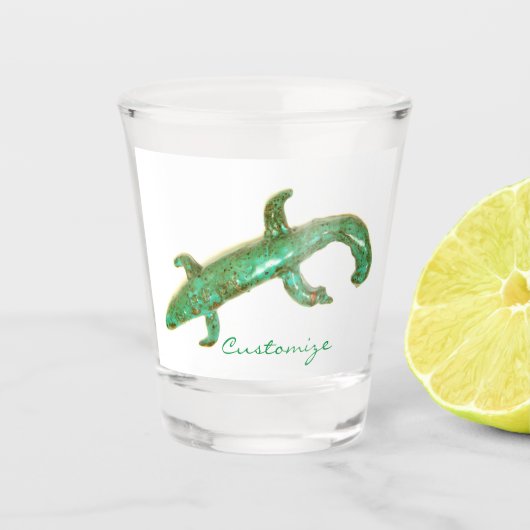 groene keramische hagedis Thunder_Cove Shot Glas (Voorkant)