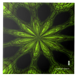 Groene keramische tegel tegeltje