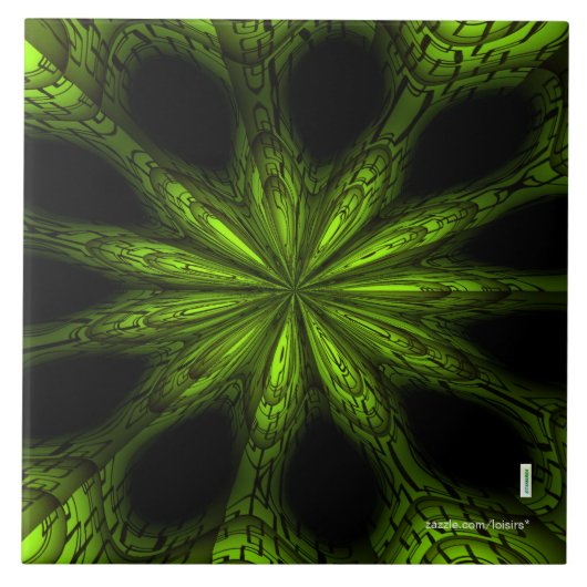 Groene keramische tegel tegeltje (Voorkant)