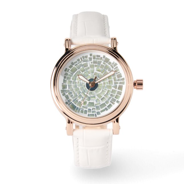 groene keramische tegels horloge (Voorkant)