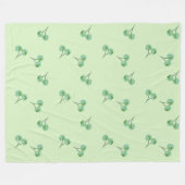 Groene Kers Fleece Deken (Voorkant (Horizontaal))