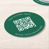Groene Kerst bar restaurant menu QR code Ronde Kartonnen Onderzetter (Gebogen)