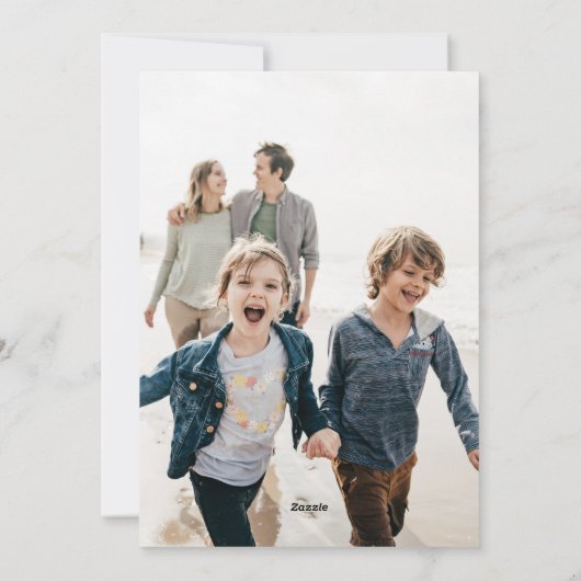 Groene Kerst Bold Typografie Ovale Boog Foto Feestdagenkaart (Achterkant)