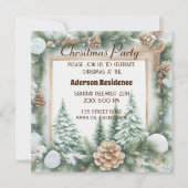 Groene kerst botanische Lijst heldere achtergrond Kaart (Voorkant)