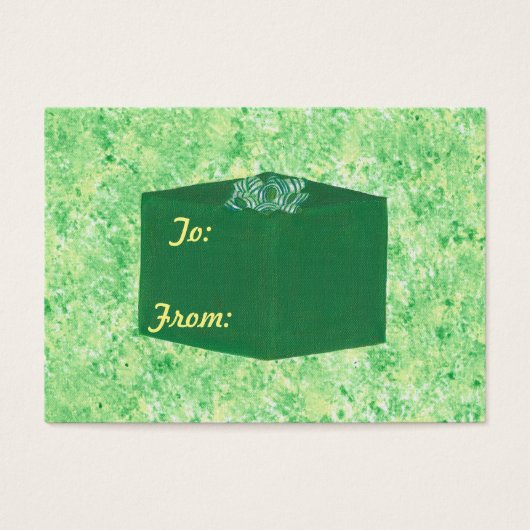 Groene Kerst cadeau Labels Visitekaartje (Voorkant)