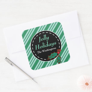 Groene Kerst Candy Cadeautag Stickers