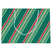 Groene Kerst Candy Strepen Grote Cadeautas (Voorkant)
